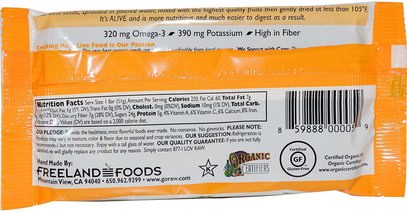 المكملات الغذائية، الحانات الغذائية، بذور الكتان Go Raw, Organic, Real Live Apricot Bar, 1.8 oz (51 g)