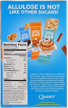 والمكملات الغذائية، والحانات الغذائية، والرياضة Quest Nutrition, Hero Protein Bar, Chocolate Caramel Pecan, 10 Bars, 2.12 oz (60 g) Each