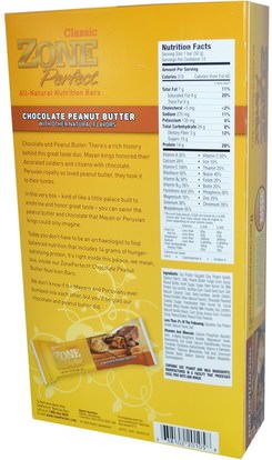 المكملات الغذائية، الحانات الغذائية ZonePerfect, Classic, All-Natural Nutrition Bars, Chocolate Peanut Butter, 12 Bars, 1.76 oz (50 g) Each