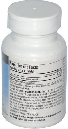 المكملات الغذائية، بوليكوسانول Source Naturals, Policosanol, 20 mg, 60 Tablets