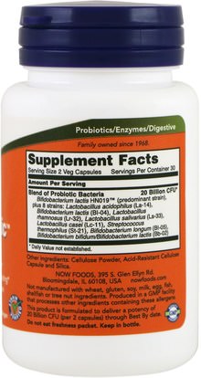 المكملات الغذائية، البروبيوتيك، الهضم، المعدة Now Foods, Clinical GI Probiotic, 60 Veggie Caps