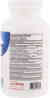 المكملات الغذائية، البروبيوتيك Health Plus Inc., Prebiotic Formula, 500 mg, 180 Capsules