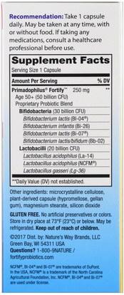 المكملات الغذائية، البروبيوتيك Natures Way, Primadophilus, Fortify, Age 50+ Probiotic, Extra Strength, 30 Veggie Capsules