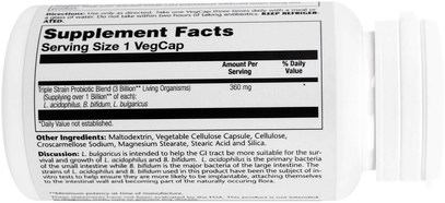 المكملات الغذائية، البروبيوتيك Solaray, Multidophilus, Triple Strain Formula, 100 Veggie Caps