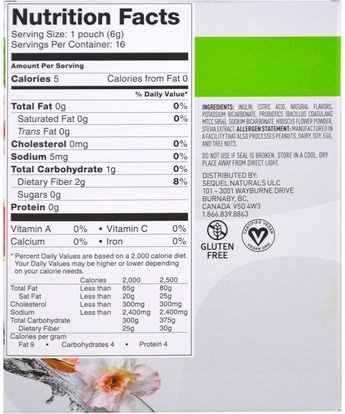 المكملات الغذائية، البروبيوتيك، استقرت البروبيوتيك Vega, Drinkable Probiotics, Hibiscus Grapefruit, 16 Pouches, 0.2 oz (5.7 g) Each