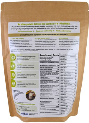 والمكملات الغذائية، والبروتين Greens Plus, Plusshake, Meal Replacement, Raw Vanilla, 1.4 lb (630 g)