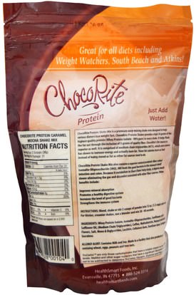 والمكملات الغذائية، والبروتين HealthSmart Foods, Inc., ChocoRite Protein, Caramel Mocha, 14.7 oz (418 g)