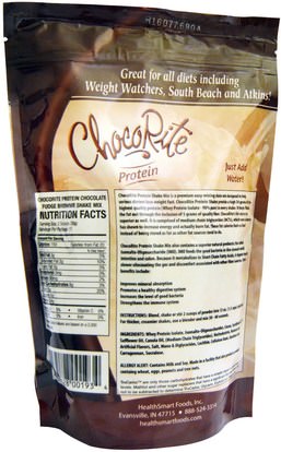 والمكملات الغذائية، والبروتين HealthSmart Foods, Inc., ChocoRite Protein, Chocolate Fudge Brownie, 14.7 oz (418 g)