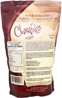 والمكملات الغذائية، والبروتين HealthSmart Foods, Inc., ChocoRite Protein, Cookie Dough, 14.7 oz (418 g)