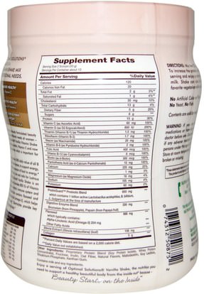 والمكملات الغذائية، والبروتين Natures Bounty, Optimal Solutions, Complete Protein & Vitamin Shake Mix, Vanilla Bean, 16 oz (453 g)
