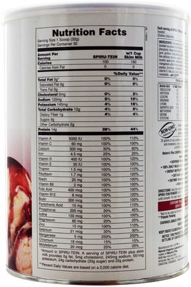 والمكملات الغذائية، والبروتين Natures Plus, Spiru-Tein, High Protein Energy Meal, Powder, Cherries Jubilee, 2.1 lbs (960 g)