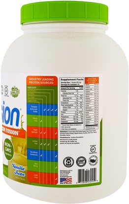 والمكملات الغذائية، والبروتين Raw Fusion, Raw Plant-Based Protein Fusion, Vanilla Bean, 65.3 oz (1854 g)