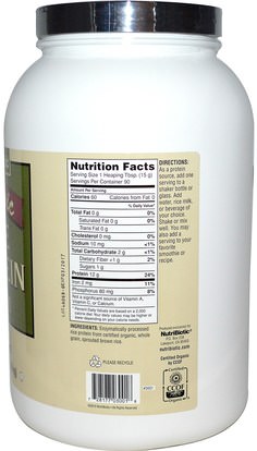 المكملات الغذائية، البروتين، مسحوق بروتين الأرز NutriBiotic, Raw Organic Rice Protein, Plain, 3 lbs (1.36 kg)