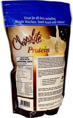والمكملات الغذائية، يهز البروتين HealthSmart Foods, Inc., Chocolite Protein, Cappuccino, 14.7 oz (418 g)