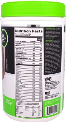 المكملات الغذائية، يهز البروتين، والرياضة Optimum Nutrition, Opti-Fit Lean Protein Shake, Chocolate, 1.83 lb (832 g)