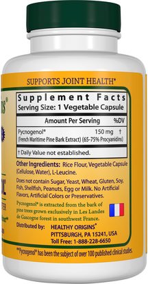 المكملات الغذائية، بيكنوغينول Healthy Origins, Pycnogenol, 150 mg, 120 Veggie Caps