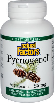 المكملات الغذائية، بيكنوغينول Natural Factors, Pycnogenol, 25 mg, 60 Capsules