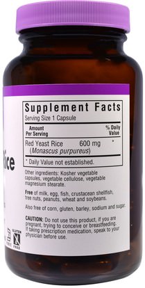 والمكملات الغذائية، والأرز الخميرة الحمراء Bluebonnet Nutrition, Red Yeast Rice, 600 mg, 120 Veggie Caps