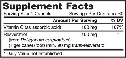 المكملات الغذائية، ريسفيراترول Jarrow Formulas, Resveratrol, 100 mg, 60 Veggie Caps