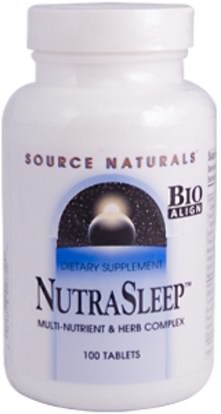 والمكملات الغذائية، ودعم النوم Source Naturals, NutraSleep, 100 Tablets