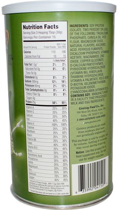 والمكملات الغذائية، ومنتجات الصويا، بروتين الصويا GeniSoy Products, Soy Protein Shake Powder, Original Flavor, 16 oz (454 g)