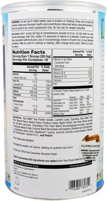 المكملات الغذائية، سبيرولينا، يهز البروتين VegLife, Super Spirulina Protein Shake, French Vanilla, 17.2 oz (488 g)