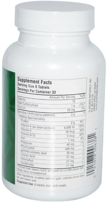 المكملات الغذائية، سبيرولينا Source Naturals, Spirulina, 500 mg, 200 Tablets