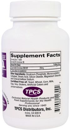 المكملات الغذائية، سوبر أكسيد ديسموتاز سود جليسودين TPCS, S.O.D. Superoxide Dismutase, 90 Tablets