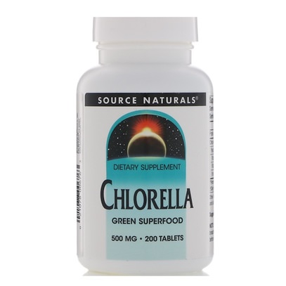 المكملات الغذائية، سوبرفوودس، كلوريلا Source Naturals, Chlorella, 500 mg, 200 Tablets