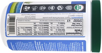 المكملات الغذائية، سوبرفوودس Green Foods Corporation, Organic And Raw Grass Powder, 16.9 oz (480 g)