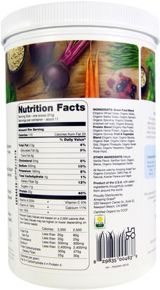 والمكملات الغذائية، سوبرفوودس، والبروتين Amazing Grass, Protein Superfood, Pure Vanilla, 12 oz (341 g)