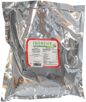 المكملات الغذائية، سوبرفوودس، عشب القمح Frontier Natural Products, Organic Powdered Wheat Grass, 16 oz (453 g)