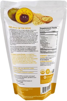 المكملات الغذائية، سوبرفوودس Z!NT, Lucuma, Organic Powder, 16 oz (454 g)