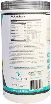 المكملات الغذائية، بروتين مصل اللبن Designer Protein, Designer Whey, with Acti-Blend, Unflavored, 2 lbs (908 g)