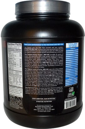 المكملات الغذائية، بروتين مصل اللبن Dymatize Nutrition, ISO 100, Hydrolyzed, 100% Whey Protein Isolate, Gourmet Vanilla, 48 oz (1.4 kg)