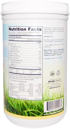 المكملات الغذائية، بروتين مصل اللبن Jarrow Formulas, Grass Fed Whey Protein, Vanilla Flavor, 13 oz (370 g)