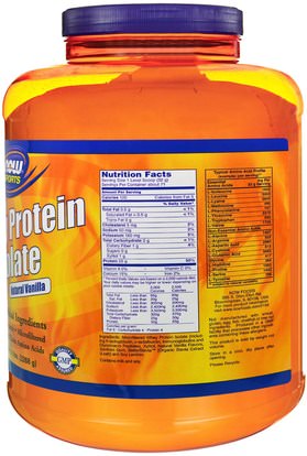 المكملات الغذائية، بروتين مصل اللبن Now Foods, Sports, Whey Protein Isolate, Natural Vanilla, 5 lbs. (2268 g)