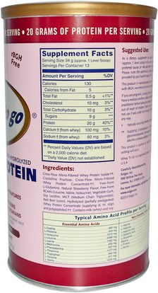 المكملات الغذائية، بروتين مصل اللبن Solgar, Whey To Go, Whey Protein Powder, Natural Strawberry Flavor, 16 oz (454 g)