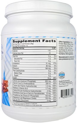 المكملات الغذائية، بروتين مصل اللبن، بروتين الرياضة 21st Century, ReNourish, Whey Protein, Chocolate Flavor, 16 oz (454 g)