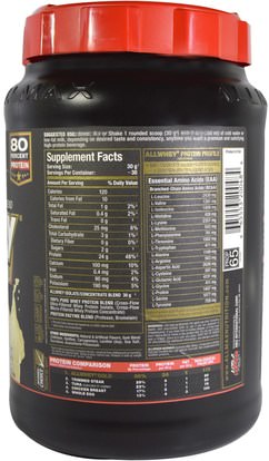 المكملات الغذائية، بروتين مصل اللبن، والرياضة ALLMAX Nutrition, AllWhey Gold, 100% Whey Protein + Premium Whey Protein Isolate, French Vanilla, 2 lbs. (907 g)