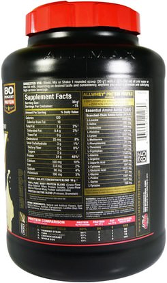 المكملات الغذائية، بروتين مصل اللبن، والرياضة ALLMAX Nutrition, AllWhey Gold, 100% Whey Protein + Premium Whey Protein Isolate, French Vanilla, 5 lbs. (2.27 kg)