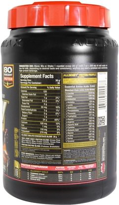 المكملات الغذائية، بروتين مصل اللبن، والرياضة ALLMAX Nutrition, AllWhey Gold, Premium Isolate/Whey Protein Blend, Chocolate, 2 lbs (907 g)