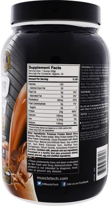 المكملات الغذائية، بروتين مصل اللبن، والرياضة Muscletech, Nitro Tech, 100% Whey Gold, Chocolate Peanut Butter, 2.50 lbs (1.13 kg)