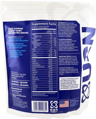 المكملات الغذائية، بروتين مصل اللبن USN, BlueLab, 100% Whey Protein, Chocolate, 2 lbs (918 g)