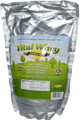المكملات الغذائية، بروتين مصل اللبن، بروتين مصل اللبن أونديناتوريد Well Wisdom, Vital Whey, Natural Cocoa, 2.5 lbs (1.13 kg)