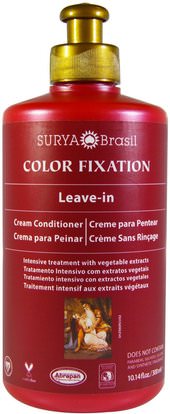Surya Henna, Color Fixation, Leave-In Cream Conditioner, 10.14 fl oz (300 ml) ,حمام، الجمال، مكيفات، الشعر، فروة الرأس، الشامبو، مكيف