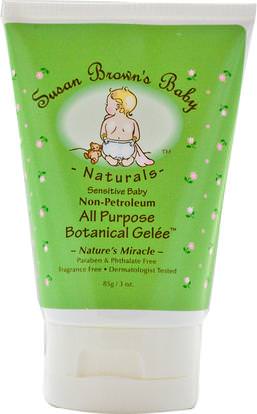 Susan Browns Baby, All Purpose Botanical Gele, Fragrance Free, 3 oz (85 g) ,صحة الطفل، حفاضات، كريمات حفاضات