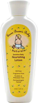 Susan Browns Baby, Sensitive Baby, Nourishing Lotion, Fragrance Free, 7.6 fl oz (225 ml) ,حمام، الجمال، غسول الجسم، إمرأة، لوسيون