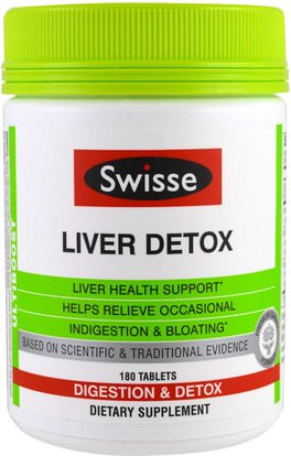 Swisse, Ultiboost, Liver Detox, Digestion & Detox, 180 Tablets ,والصحة، ودعم الكبد