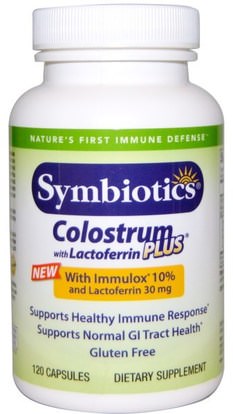 Symbiotics, Colostrum with Lactoferrin Plus, 120 Capsules ,المكملات الغذائية، اللاكتوفيرين